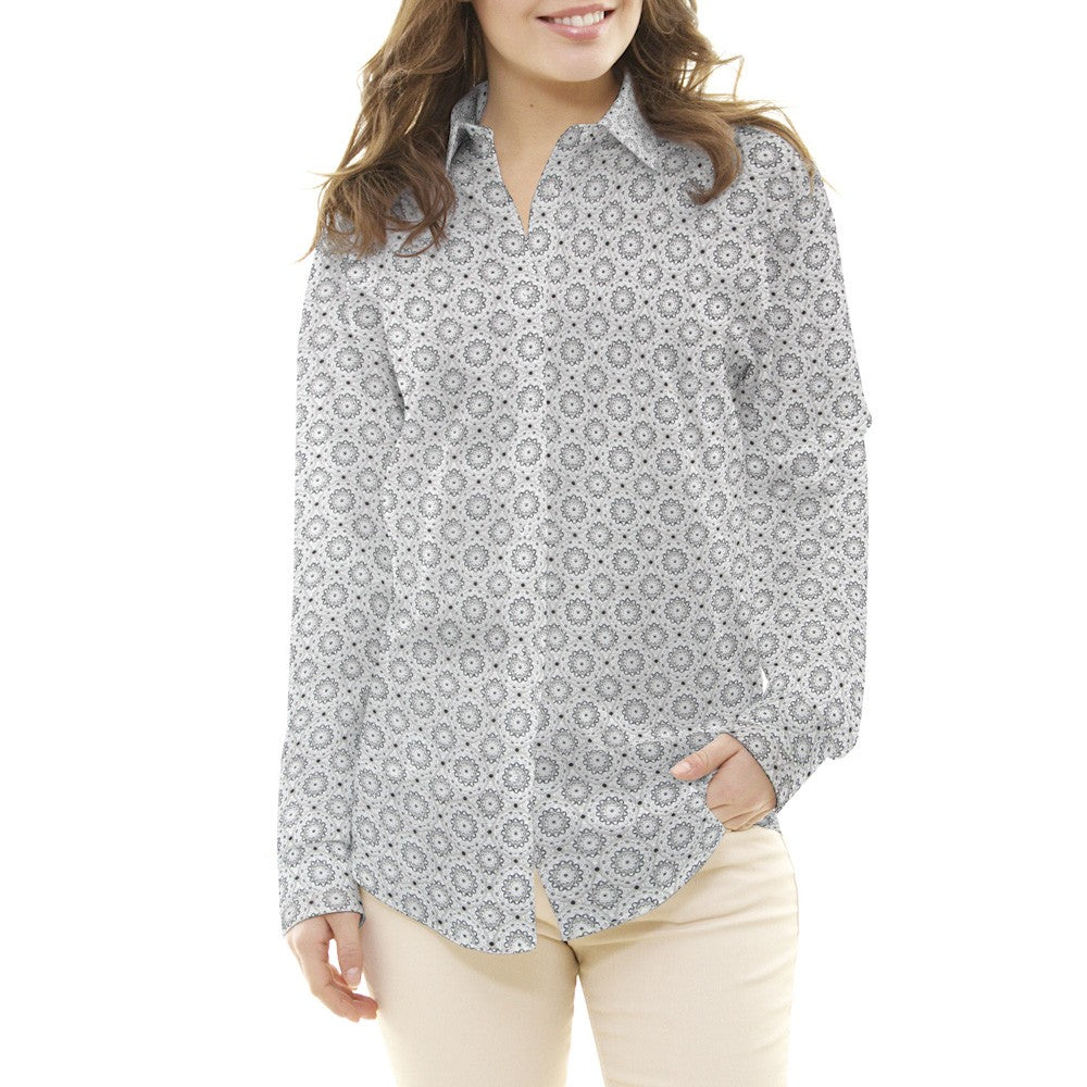 Popelín Mandala Gris - Ribes y Casals