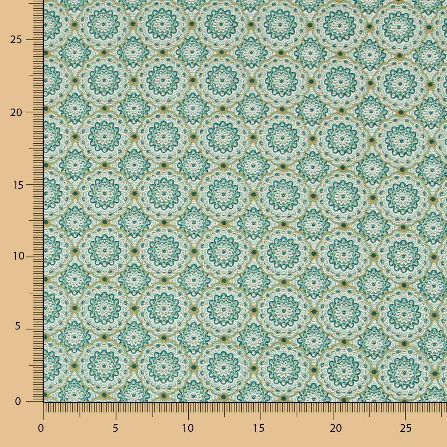 Popelín Mandala Verde - Ribes y Casals