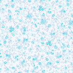 Popelín Mini Bouquet Turquesa - Ribes y Casals