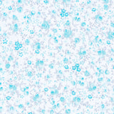 Popelín Mini Bouquet Turquesa - Ribes y Casals