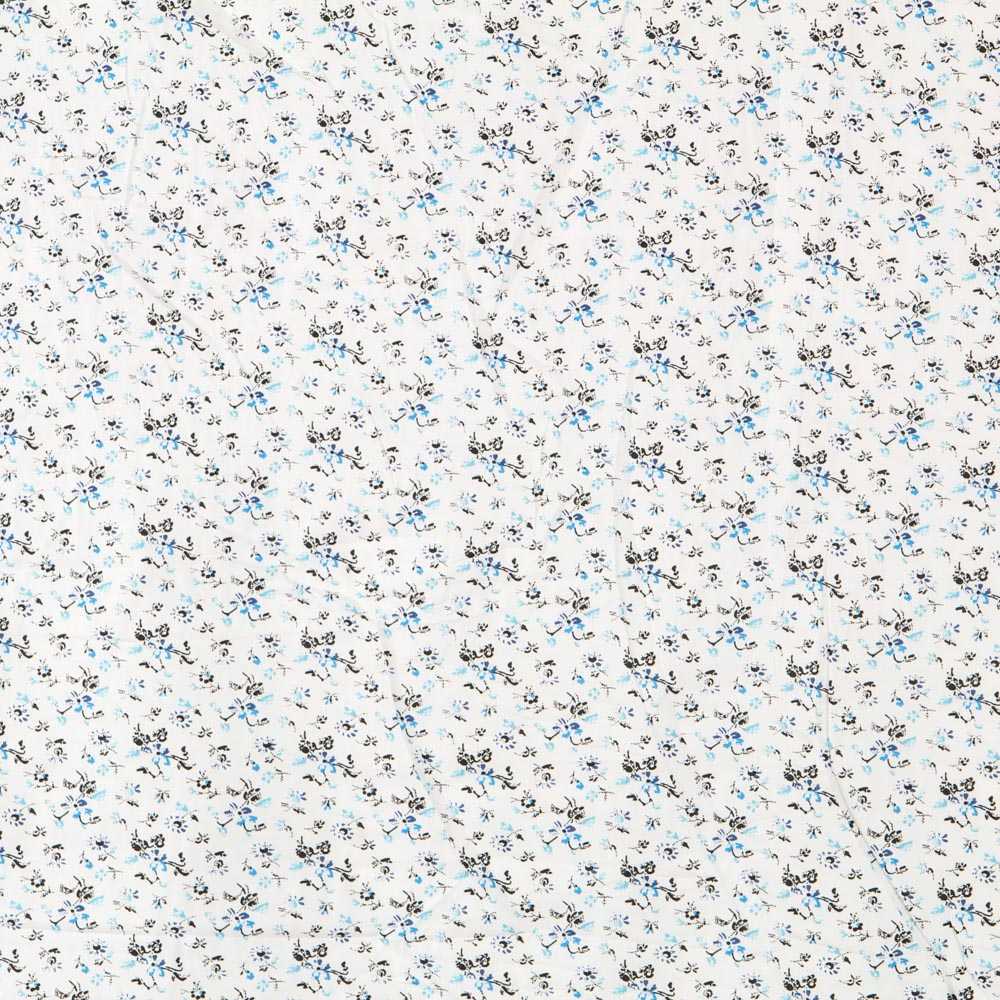 Popelín Moda Bouquet Negra Azul - Ribes y Casals