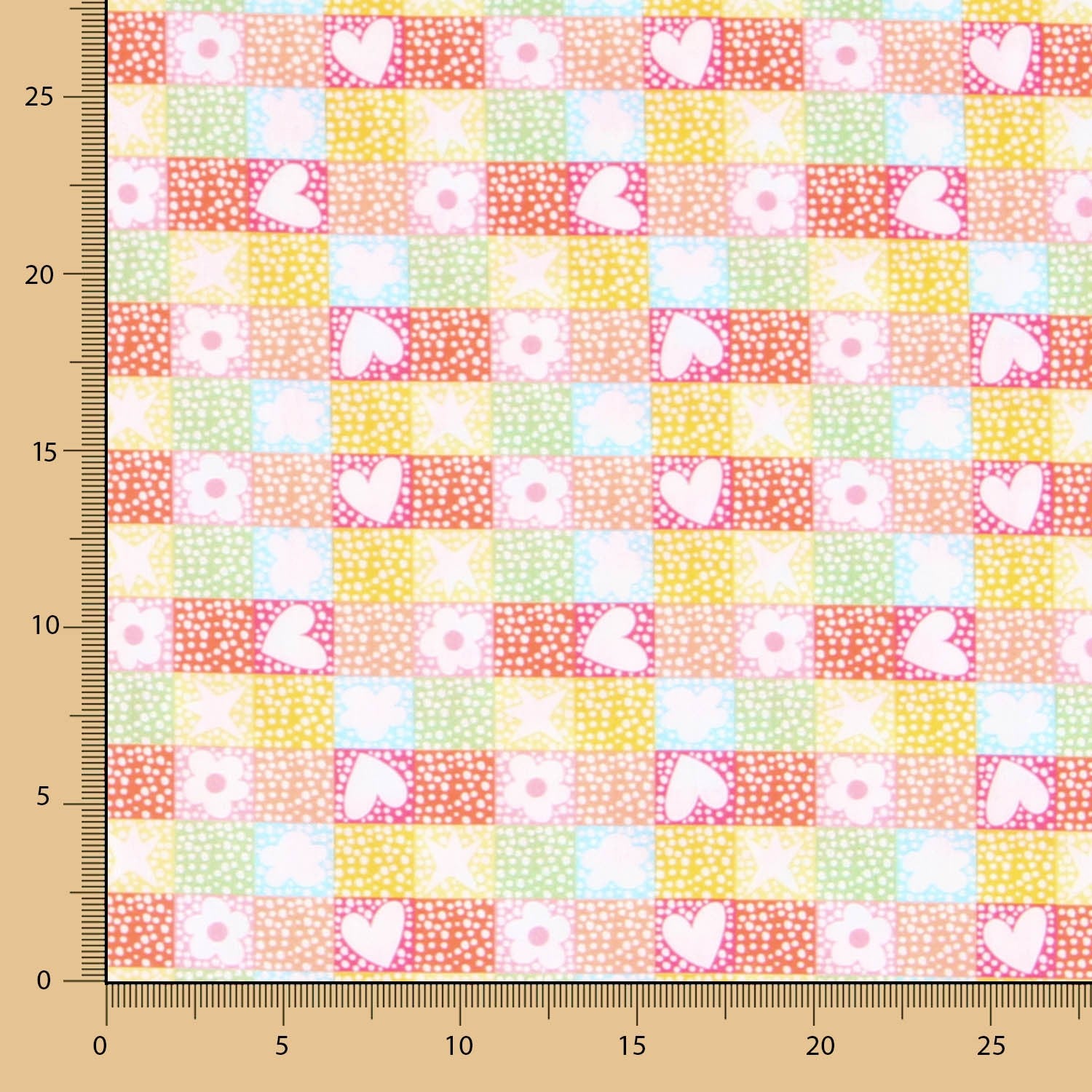 Popelín Mosaico Love - Ribes y Casals