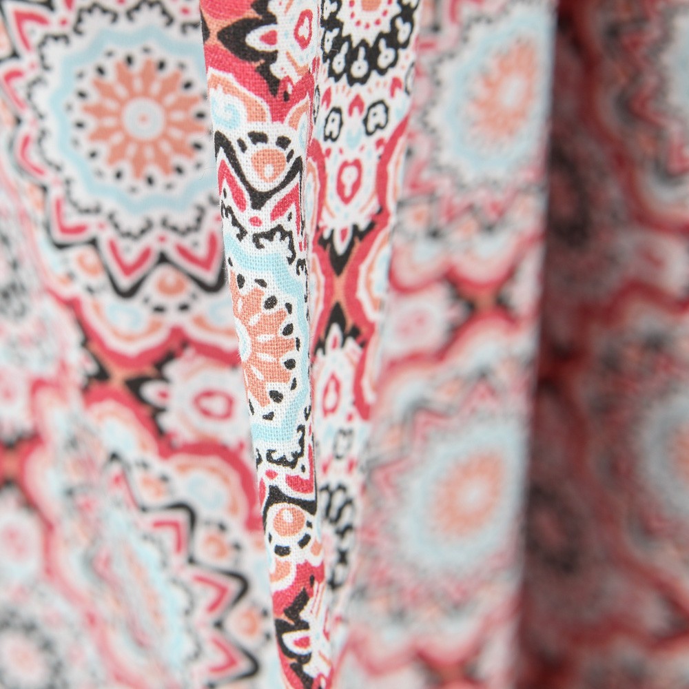 Popelín Mosaico Mandala Rojo - Ribes y Casals