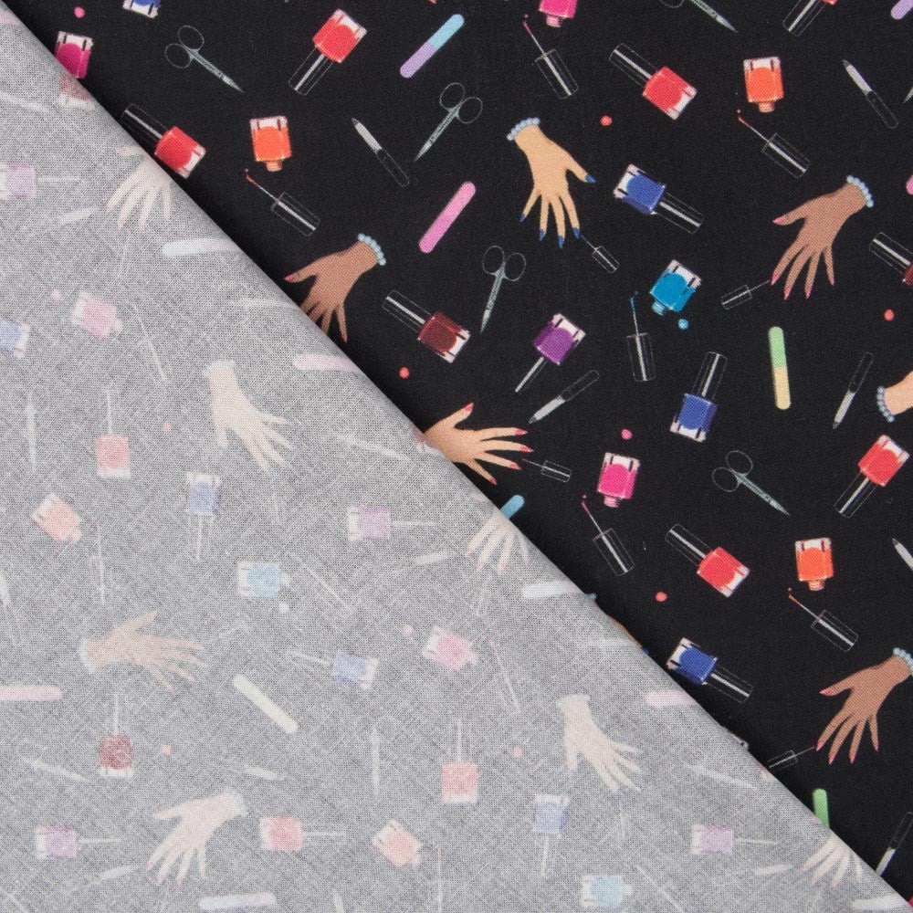 Popelín Nails Negra - Ribes y Casals