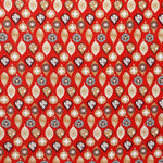 Popelín Navidad Adornos Fondo Rojo - Ribes y Casals