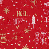 Popelín Navidad Be Merry Rojo - Ribes y Casals