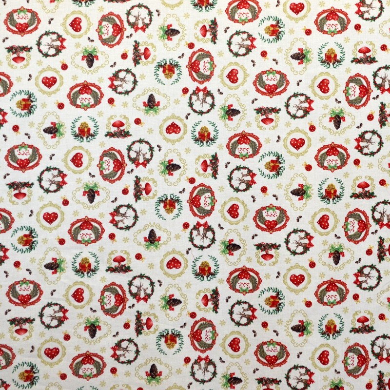 Popelín Navidad Decoración Blanco Roto - Ribes y Casals