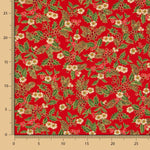 Popelín Navidad Flor de Pascua Rojo - Ribes y Casals