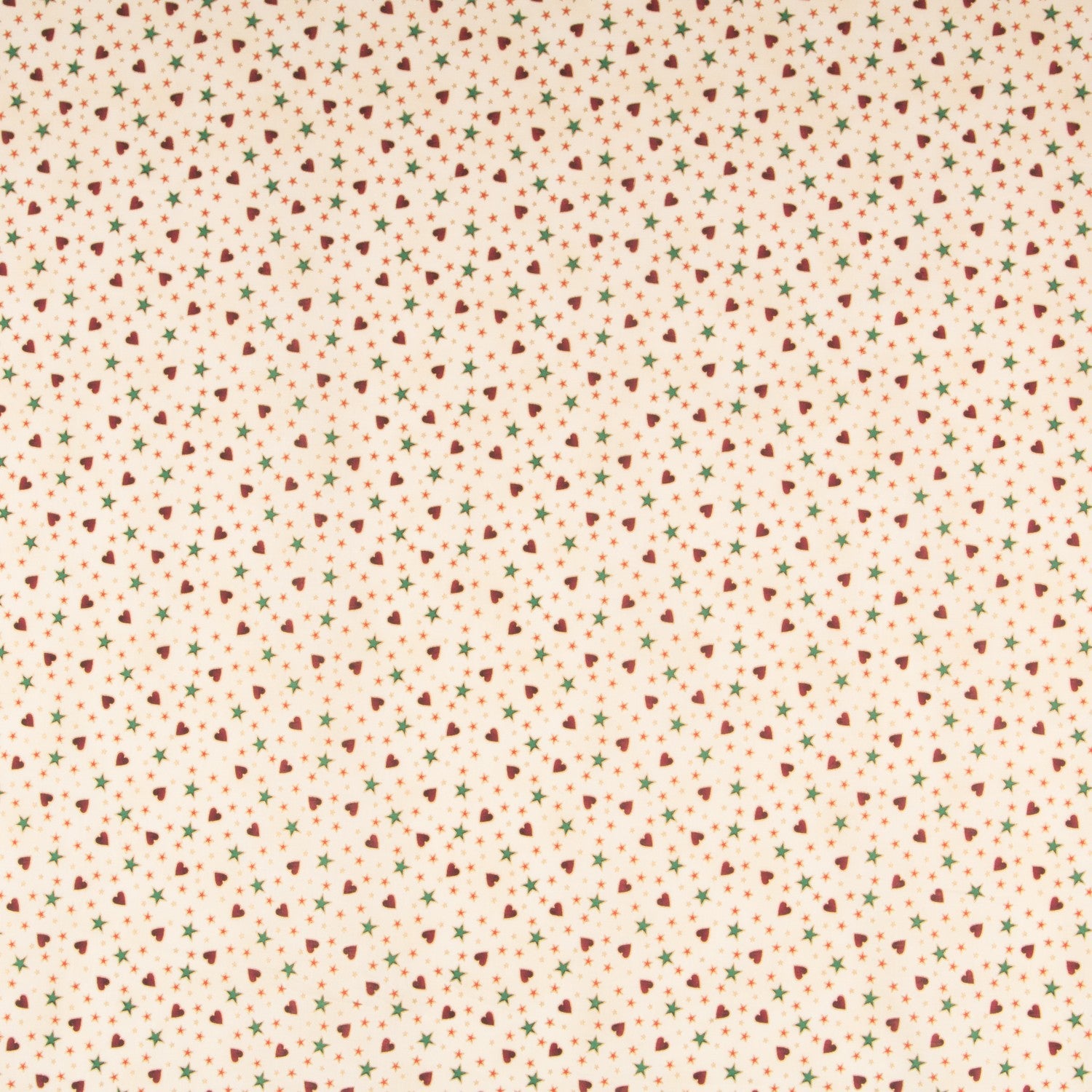 Retal Popelín Navidad Love Crudo 75x150cm - Ribes y Casals