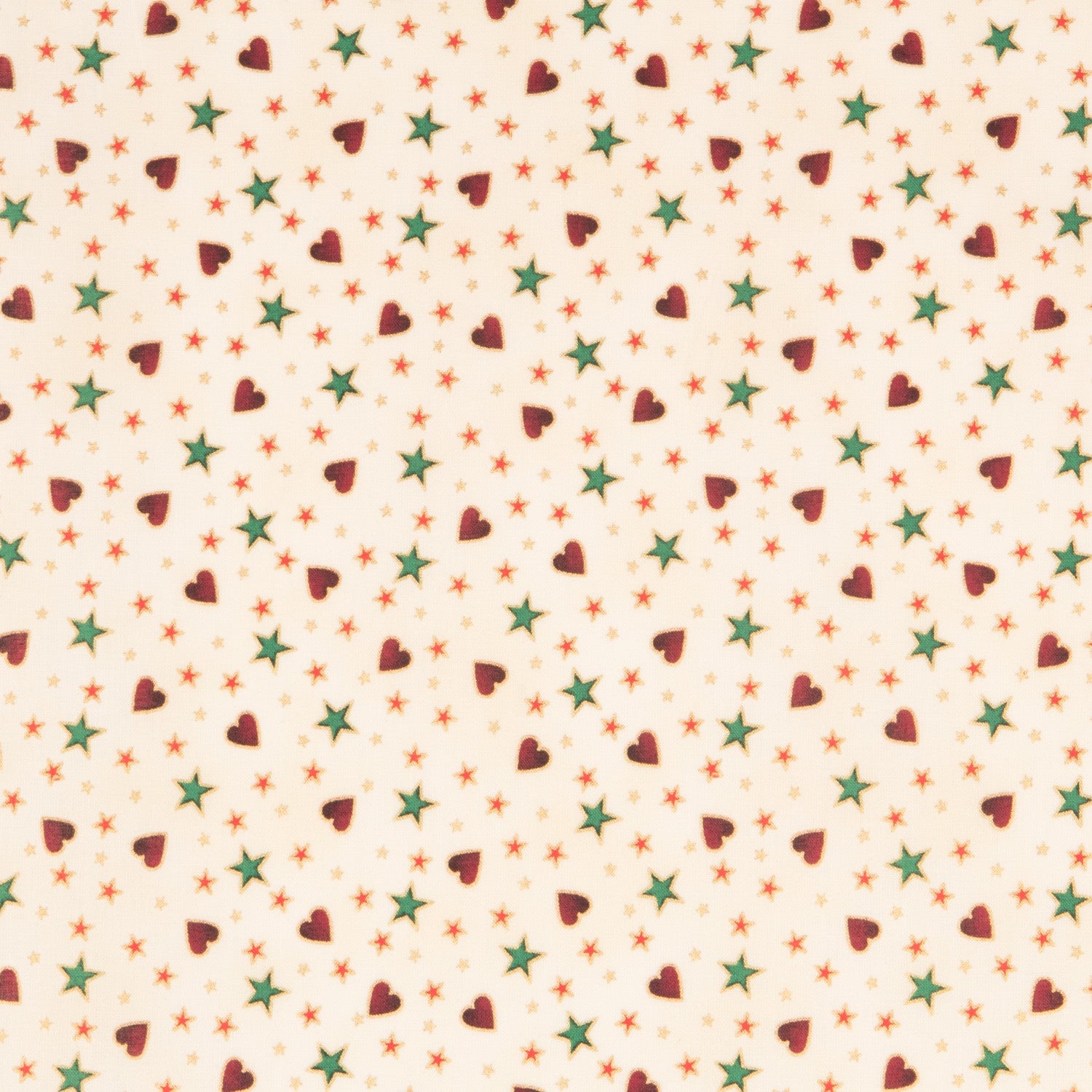 Retal Popelín Navidad Love Crudo 75x150cm - Ribes y Casals