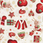 Popelín Navidad Mix Crudo - Ribes y Casals