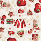 Popelín Navidad Mix Crudo - Ribes y Casals