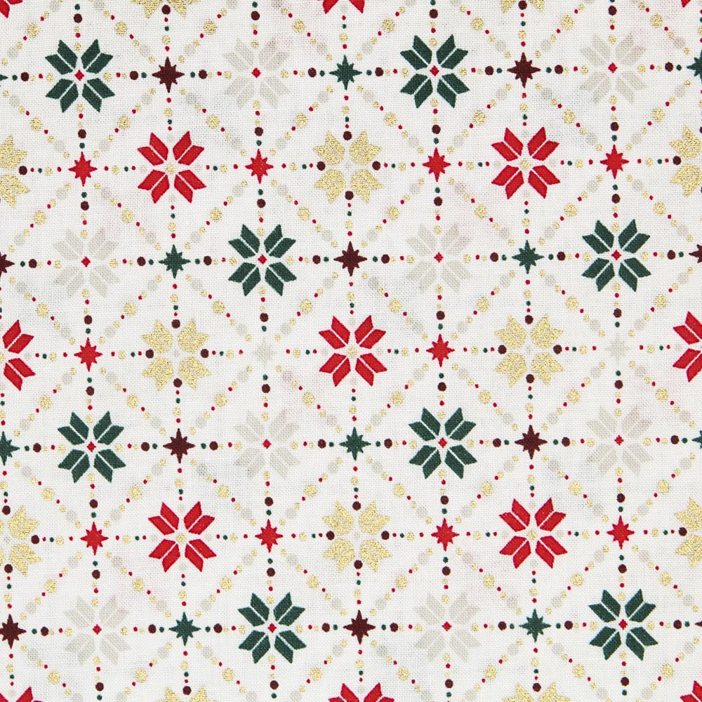 Popelín Navidad Mosaico Crudo - Ribes y Casals