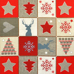 Popelín Navidad Mosaico Estrellas Multicolor - Ribes y Casals