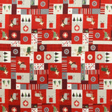 Popelín Navidad Patchwork Rojo - Ribes y Casals