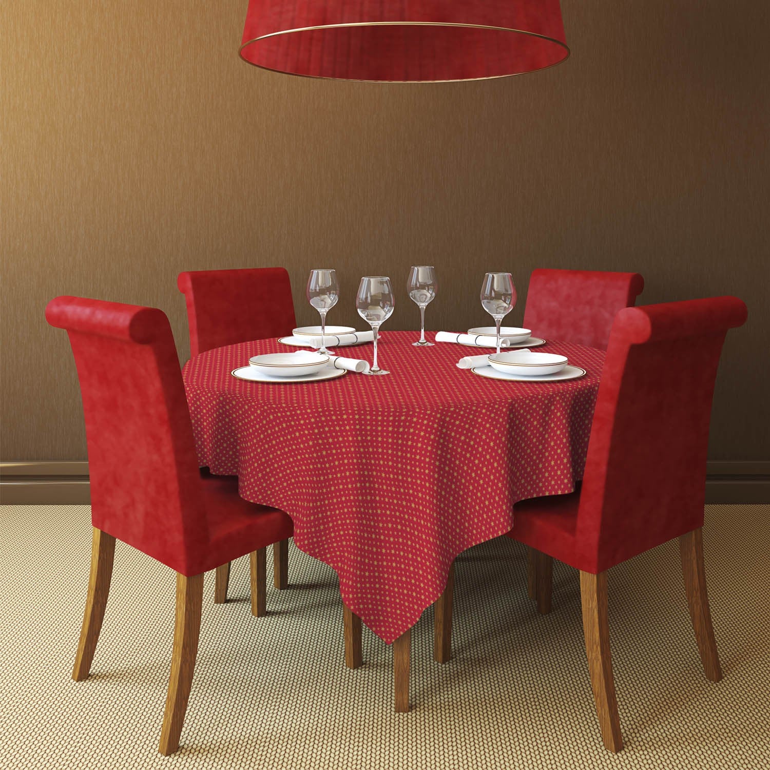 Popelín Navidad Stars Rojo - Ribes y Casals