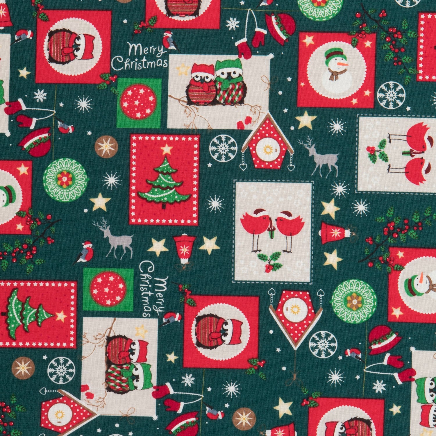 Popelín Navidad Verde - Ribes y Casals