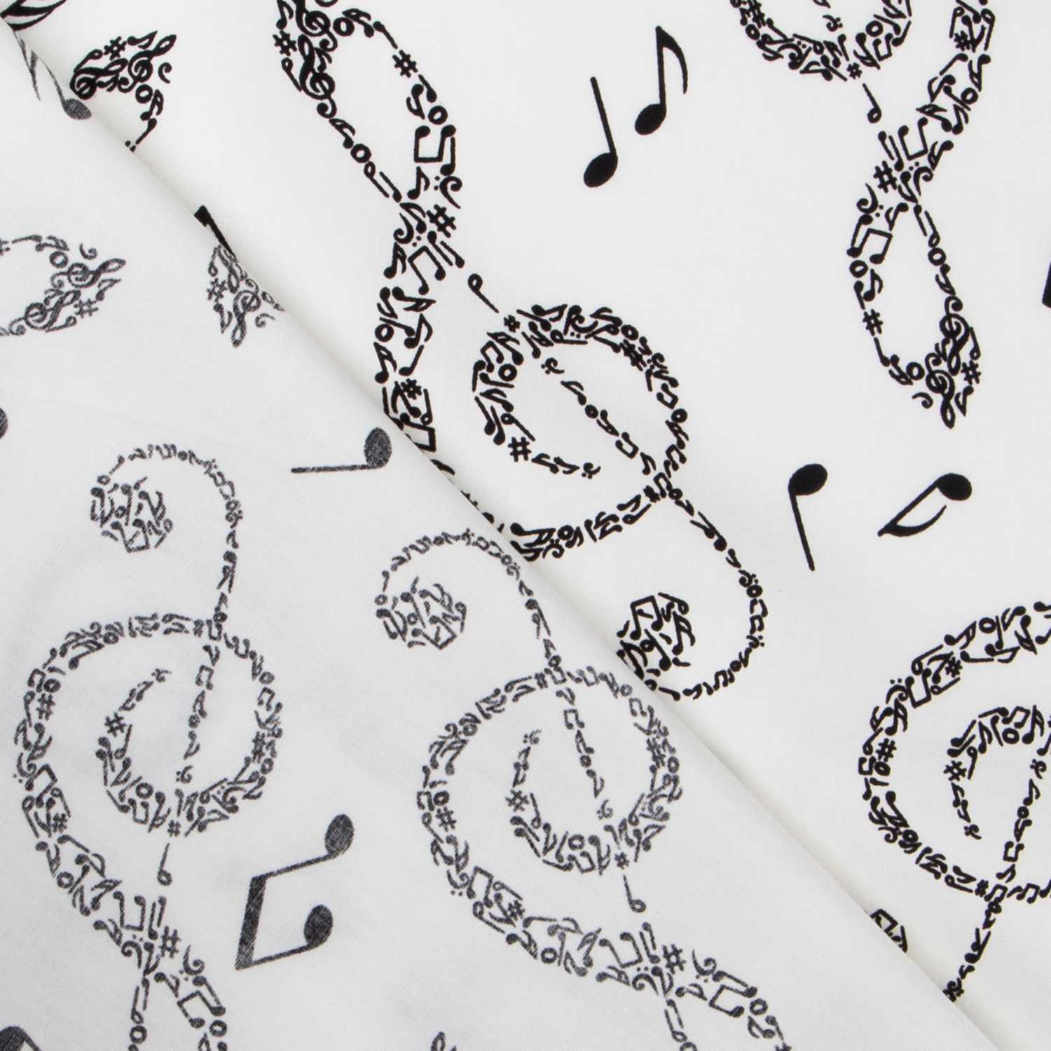 Popelín Notas Blanca - Ribes y Casals