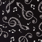 Popelín Notas Negra - Ribes y Casals