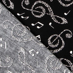 Popelín Notas Negra - Ribes y Casals