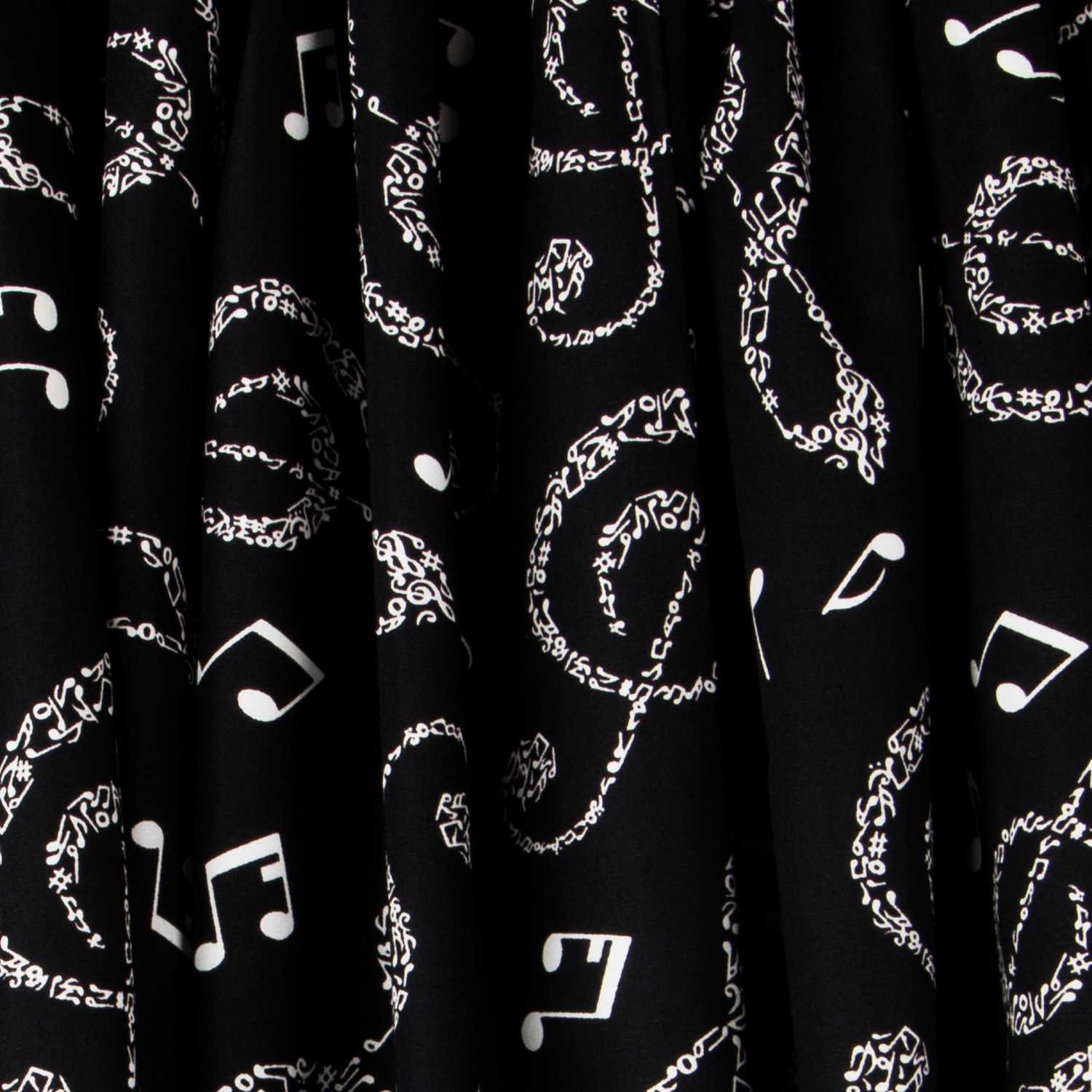 Popelín Notas Negra - Ribes y Casals