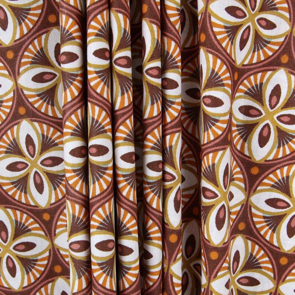 Popelín Patchwork Barroco Naranja - Ribes y Casals