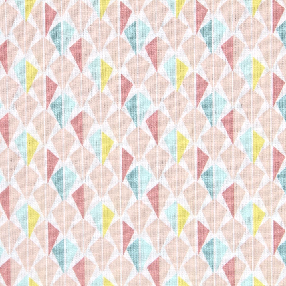 Popelín Patchwork Diamantes Pastel - Ribes y Casals