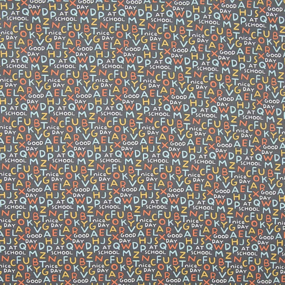 Popelín Patchwork Mayúsculas Azul - Ribes y Casals
