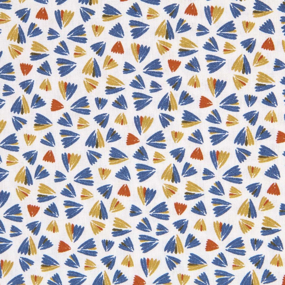 Popelín Patchwork Motivos Azul - Ribes y Casals