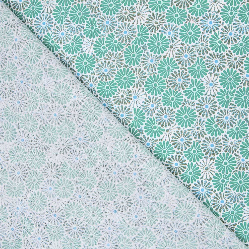 Popelín Patchwork Nikki Verde - Ribes y Casals