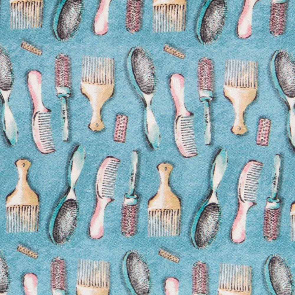 Popelín Peines Turquesa - Ribes y Casals