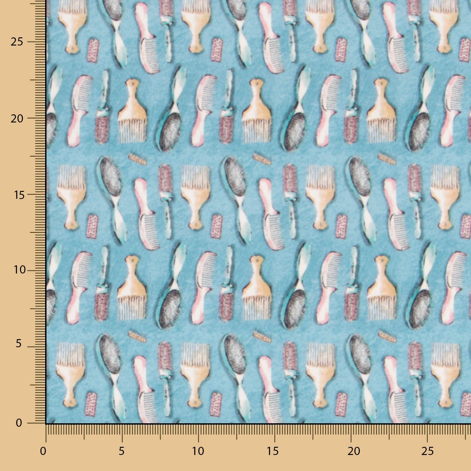 Popelín Peines Turquesa - Ribes y Casals