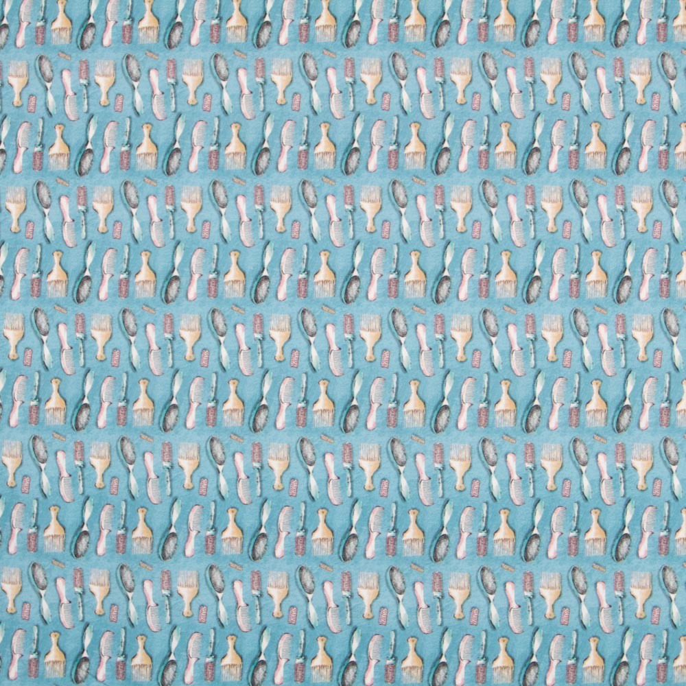 Popelín Peines Turquesa - Ribes y Casals