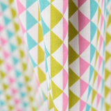 Popelín Pirámides Verde Rosa - Ribes y Casals