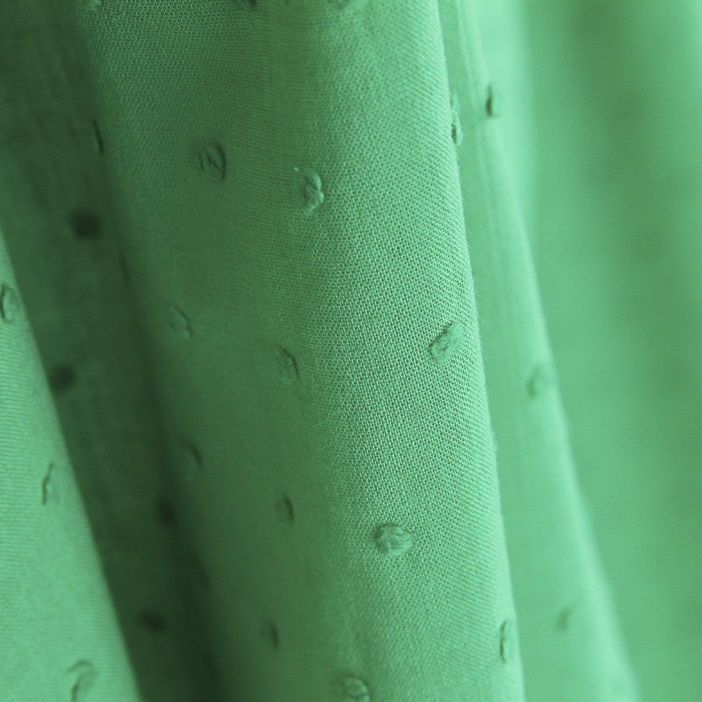 Popelín Plumeti Algodón Verde - Ribes y Casals