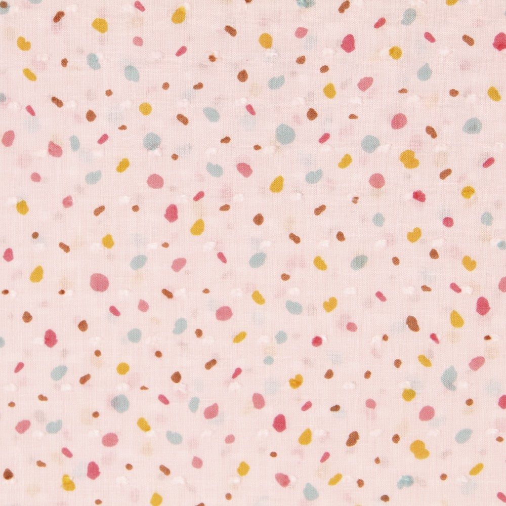 Popelín Plumeti Confeti Rosa - Ribes y Casals
