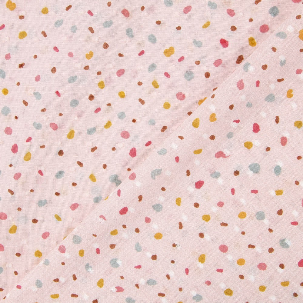 Popelín Plumeti Confeti Rosa - Ribes y Casals
