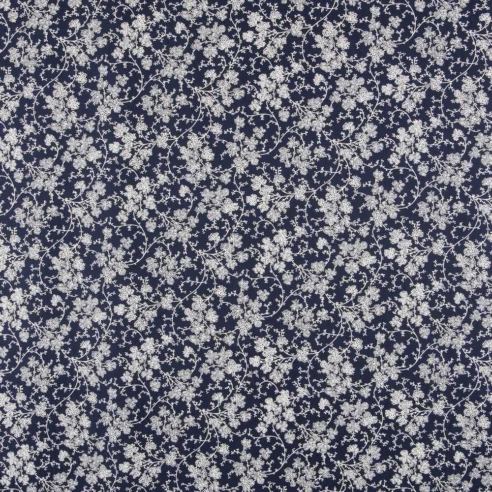Popelín Ramas Azul Noche - Ribes y Casals