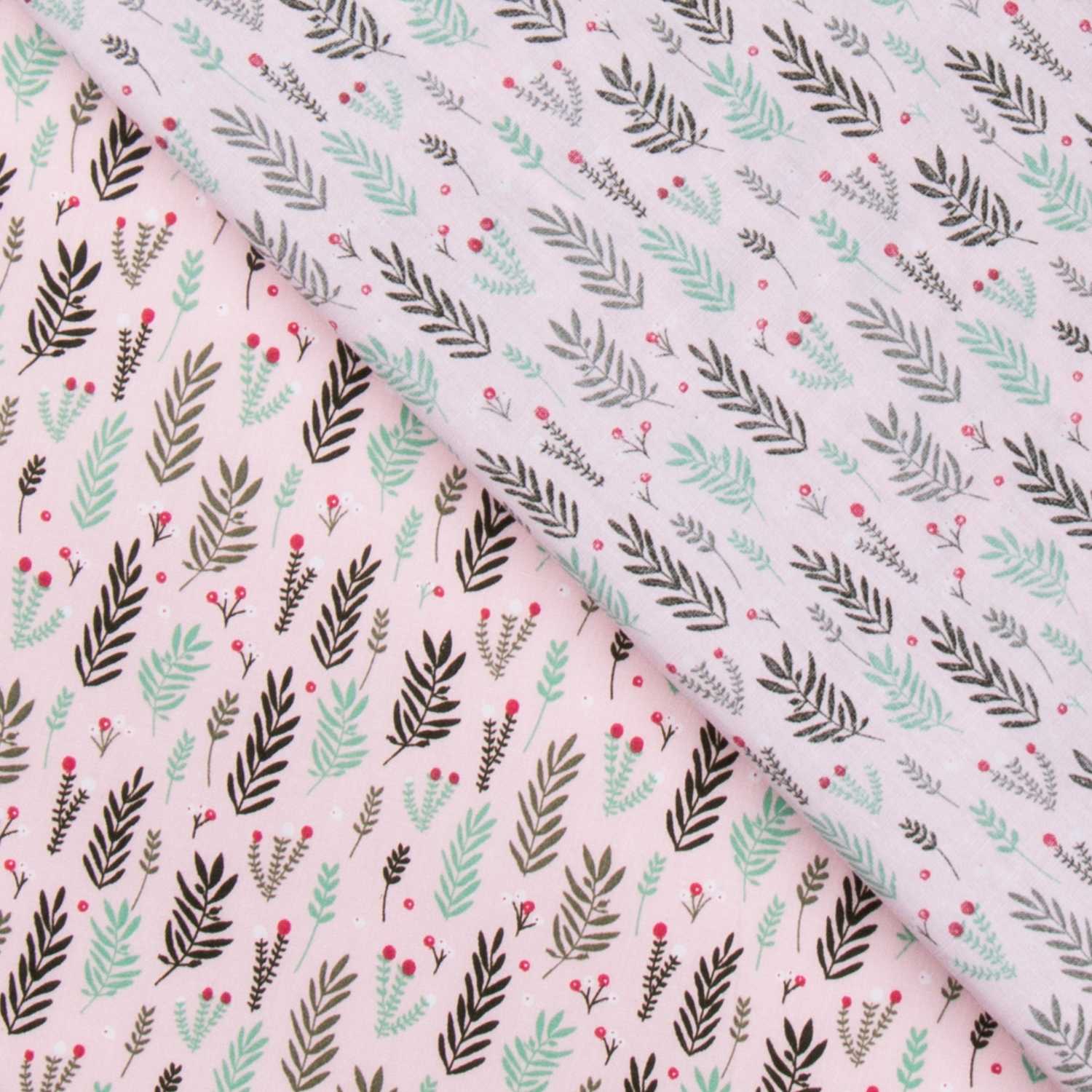 Popelín Ramas Rosa - Ribes y Casals