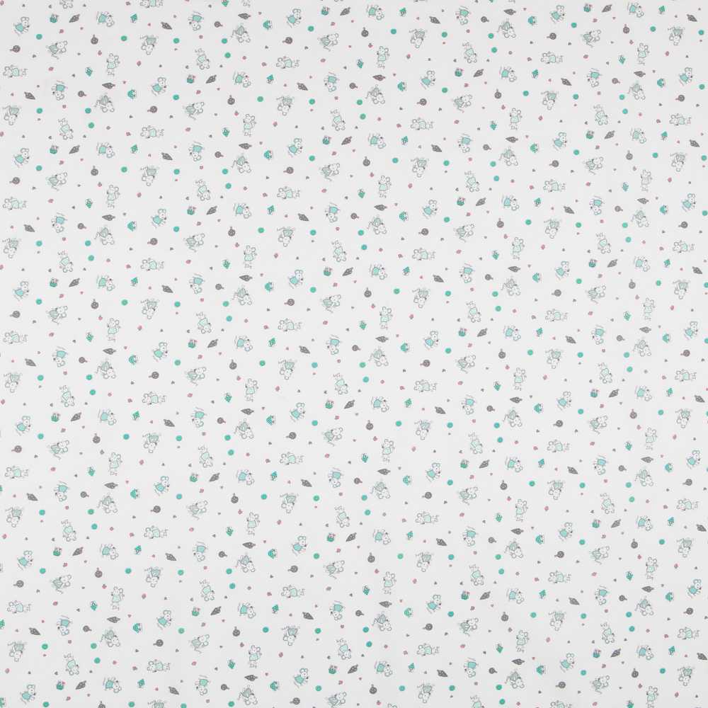 Popelín Ratoncitos Verde - Ribes y Casals