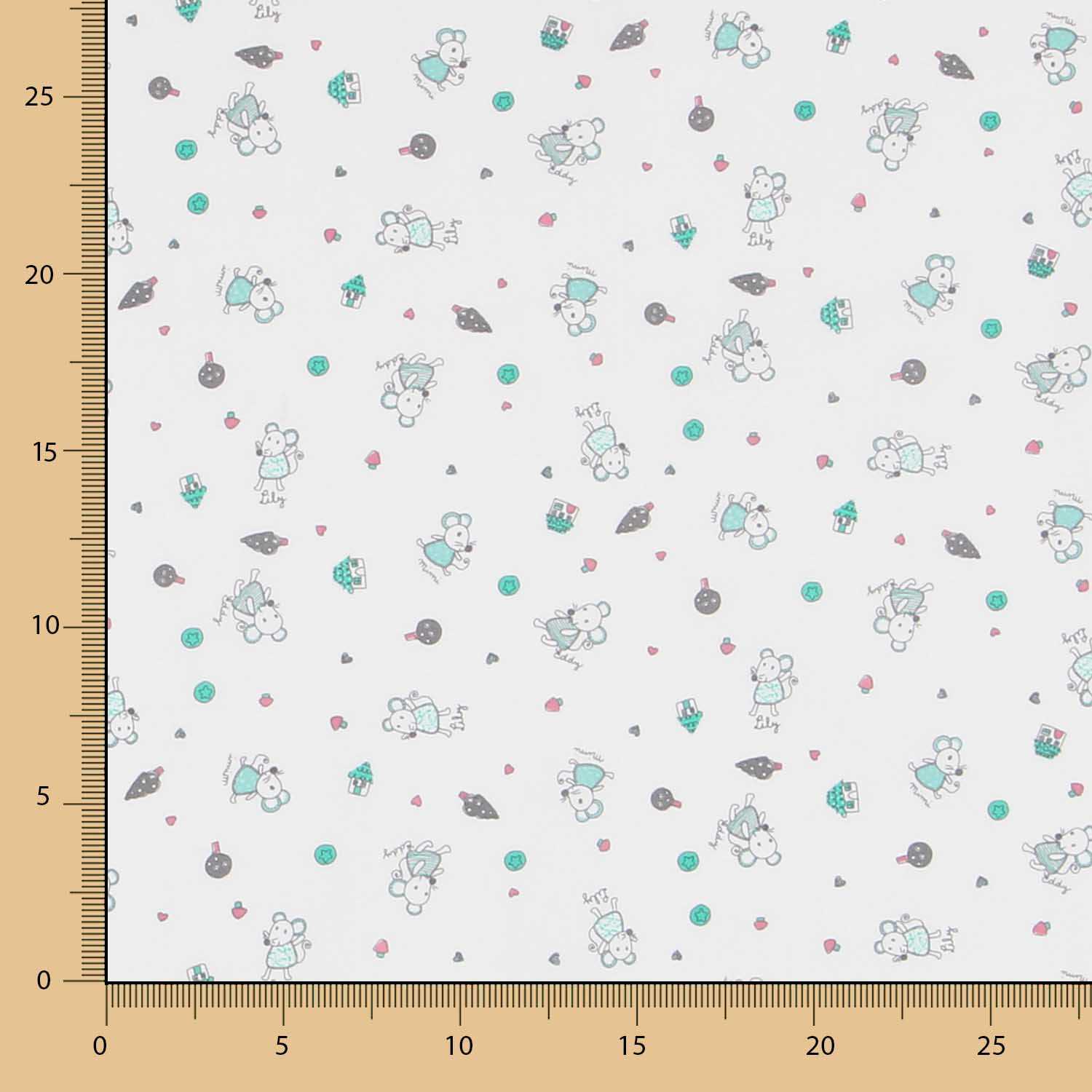 Popelín Ratoncitos Verde - Ribes y Casals