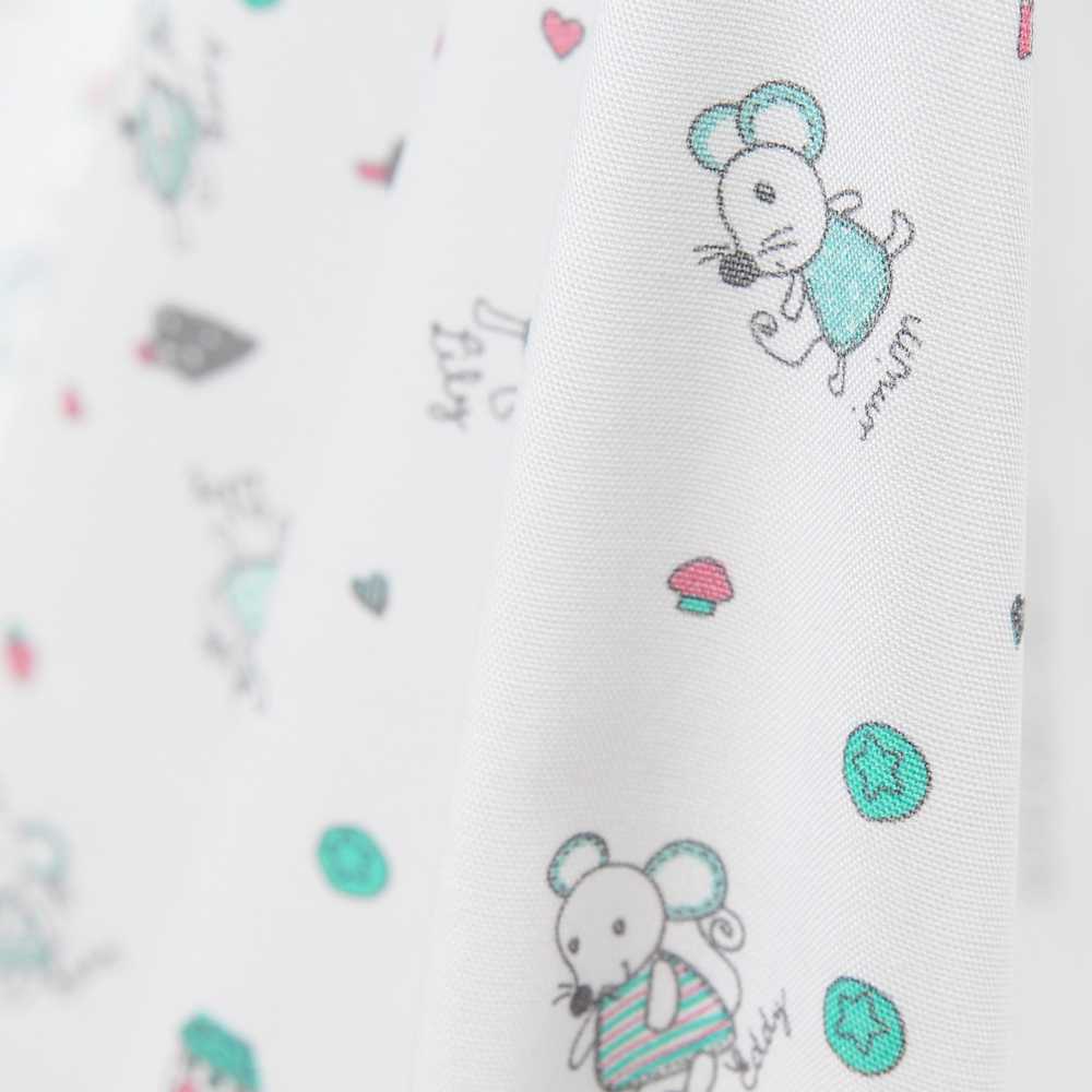 Popelín Ratoncitos Verde - Ribes y Casals