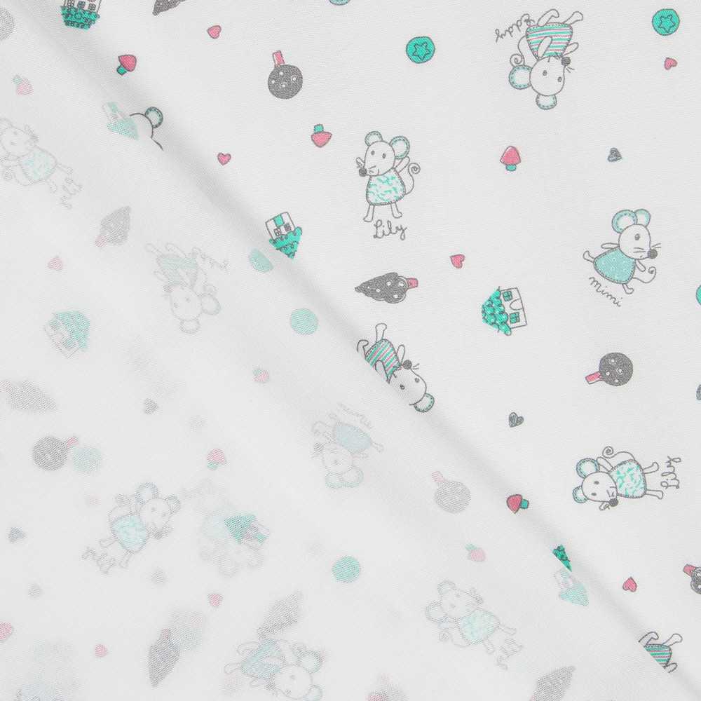 Popelín Ratoncitos Verde - Ribes y Casals