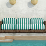 Popelín Rayas Blanca Verde - Ribes y Casals