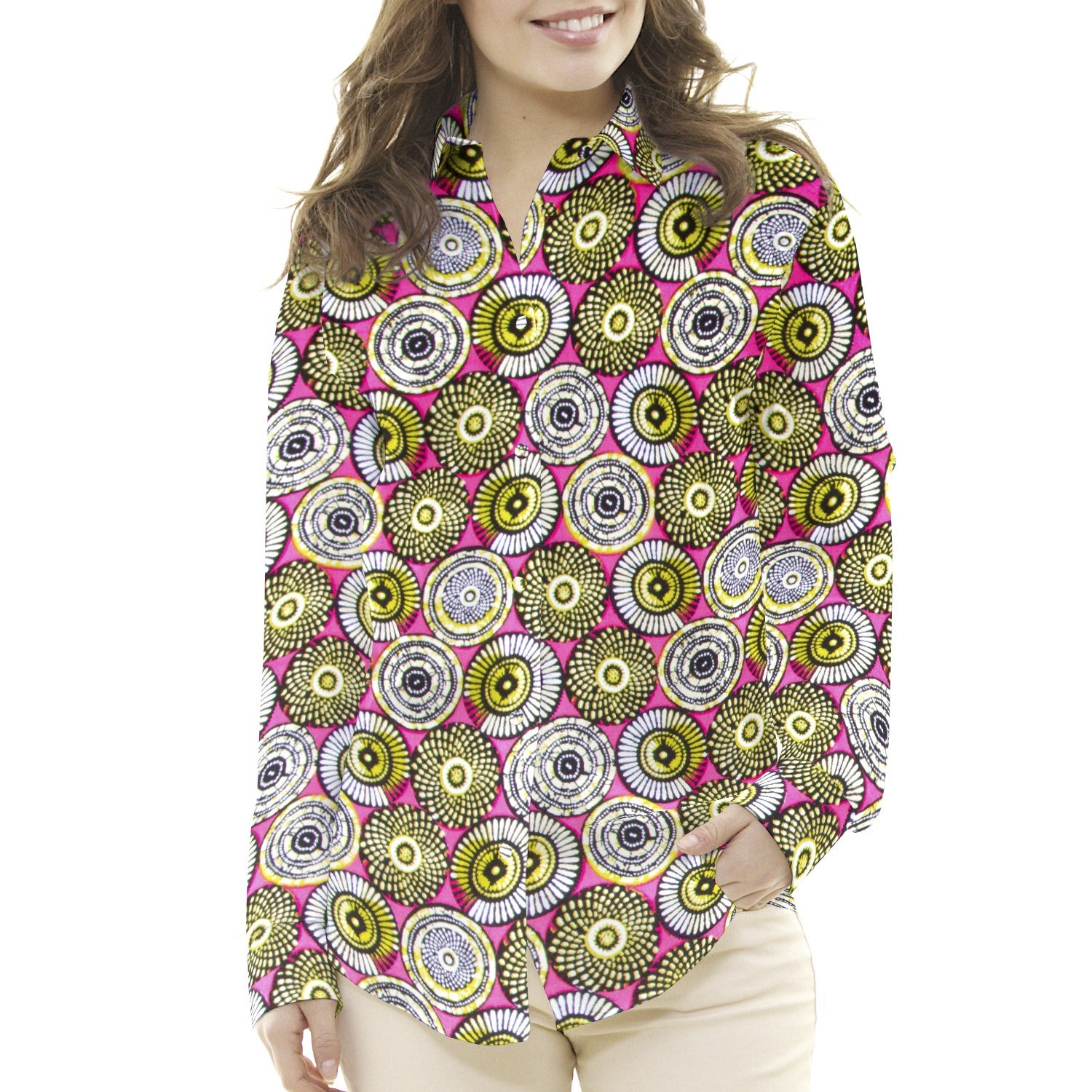 Popelín Ruedas Fucsia - Ribes y Casals