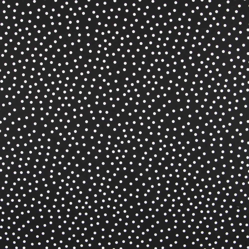 Popelín Spandex Lunares Blanco 7mm Negro - Ribes y Casals