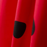Popelín Spandex Lunares Negro 30mm Roja - Ribes y Casals