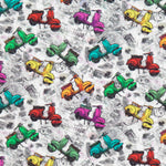 Popelín Vespas Multicolor - Ribes y Casals