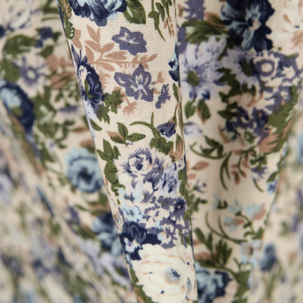 Popelín Vintage Floral Azul - Ribes y Casals