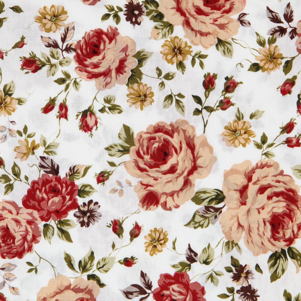 Popelín Vintage Floral Fucsia - Ribes y Casals